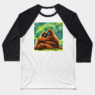 Cute Monkeys Hugging - Valentine's Day gift Baseball T-Shirt